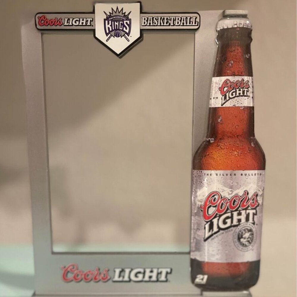 New Kings Sacramento Coors Light Beer Bottle 4x6” Photo Picture Frame Two-Sided